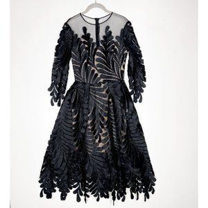 NWT BHLDN x Isabel Garcia Black Katla Appliqué Dress - Size Small